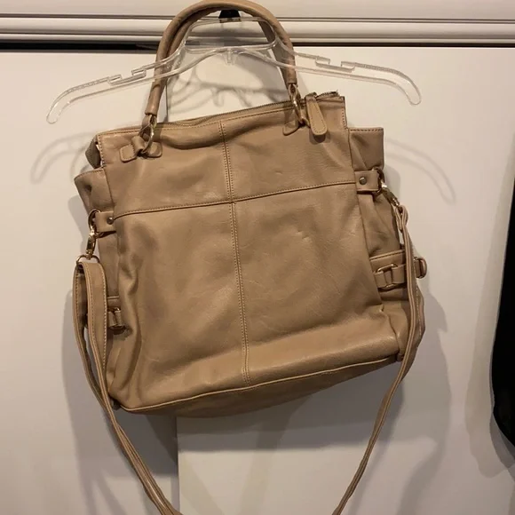 Like New Tan Satchel with shoulder strap and gold hardware. - Picture 1 of 7